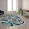 Flash Furniture Turquoise 6' x 9' Distressed Abstract Area Rug OKR-RG1100-69-TQ-GG - alternate 1